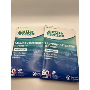 Earth Breeze Laundry‎ Detergent Eco Sheets River Rain 60 Loads HTF Discontinued